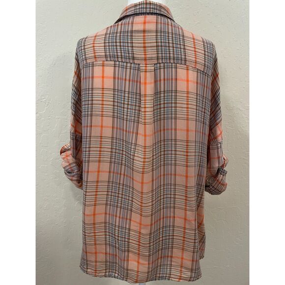 ~ Sz 6 Holding Horses Blouse Light Flowy Convertible Sleeves Oversized 6 Boho Sm - Picture 6 of 12